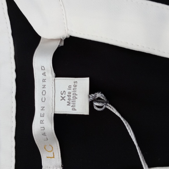 NWT Lauren Conrad Black Semi Sheer Long Sleeve Blouse with 2 Delicate Bows - Picture 6 of 7